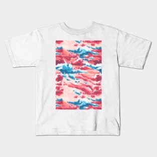 Pink and Blue Cloudy Sky Kids T-Shirt